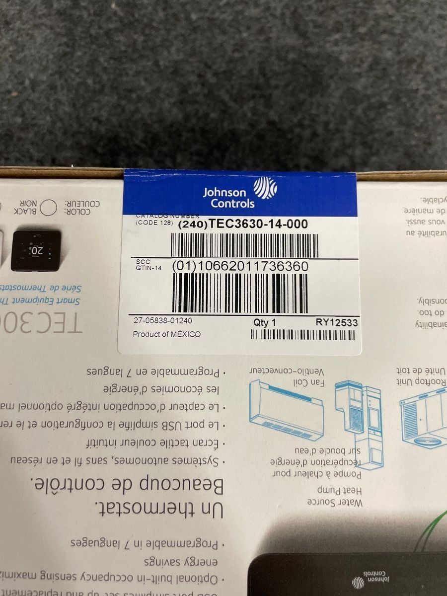 JOHNSON CONTROLS TEC3630-14-000 Thermostat Controller