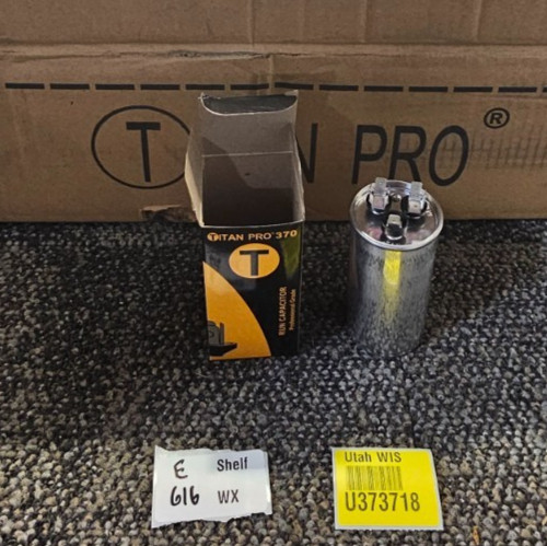 (QTY 5) TitanPro TRCD455 HVAC Round Dual Motor Run Capacitor. 45/5 MFD/UF 370V