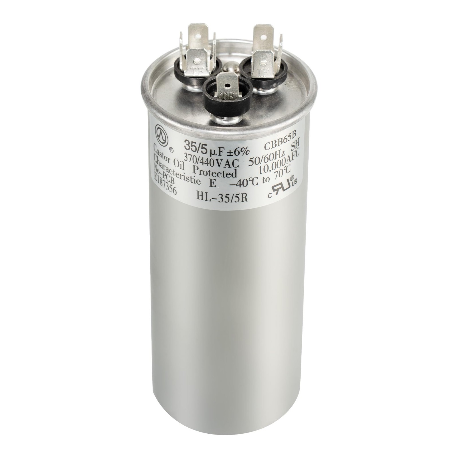 35+5 uF 35/5 MFD ±6% 370V/440VAC CBB65 Dual Run Circular Start Capacitor for Hea