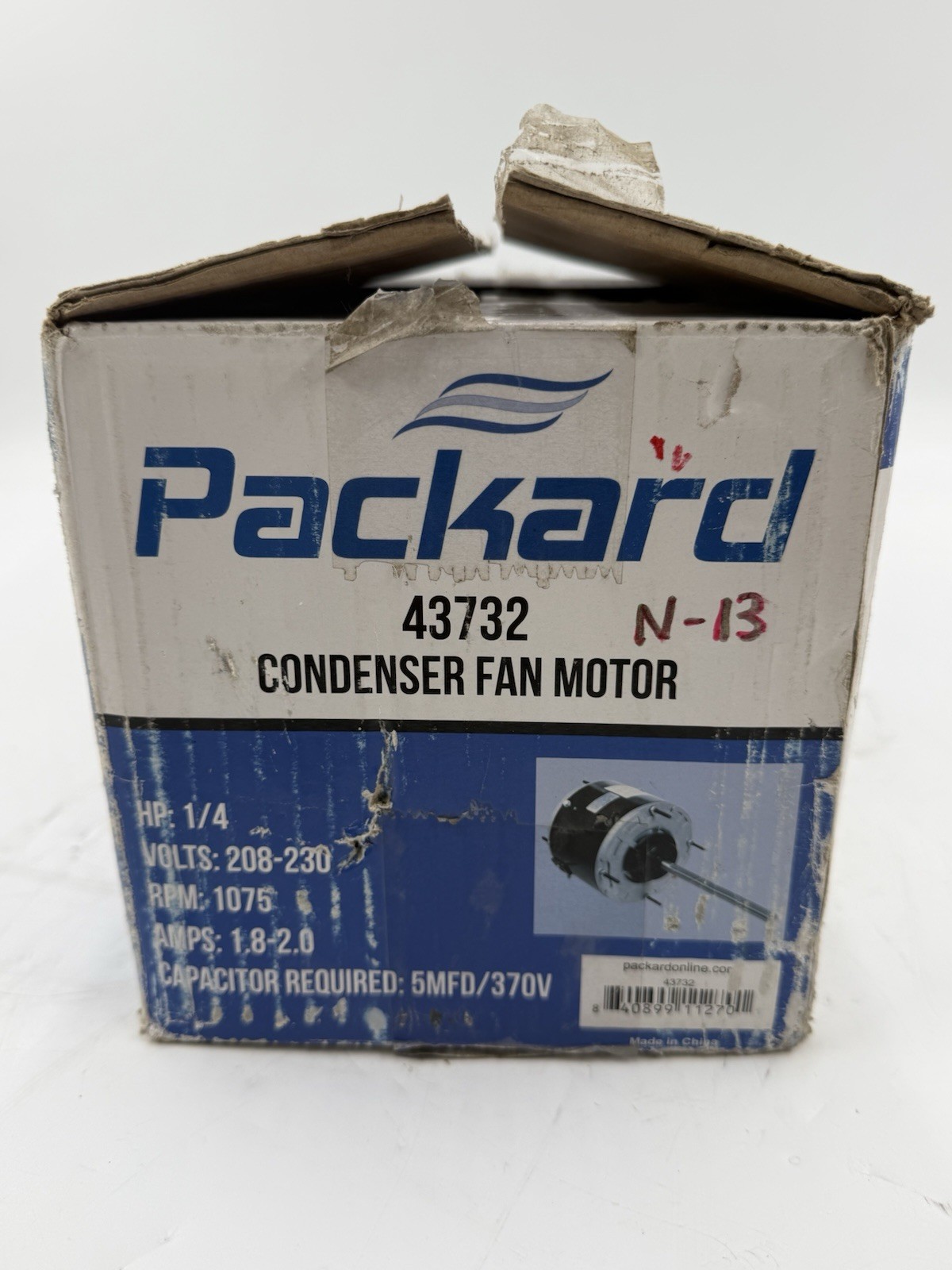 Packard 43732 HP 1/4 RPM 1075 208/230V Condenser Fan Motor