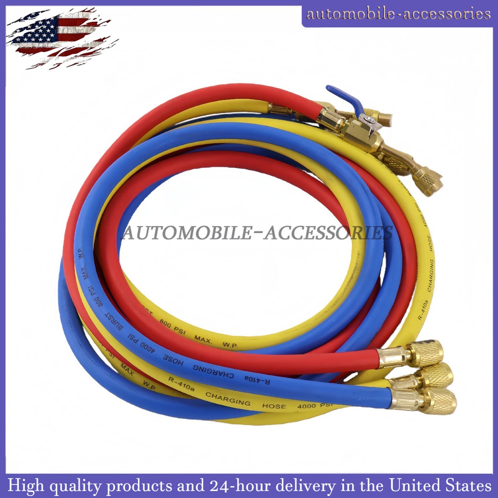 NEW For R-410A Refrige 3Pack 29986 Plus II 1/4″ Hose with Compact Ball Valve 72″