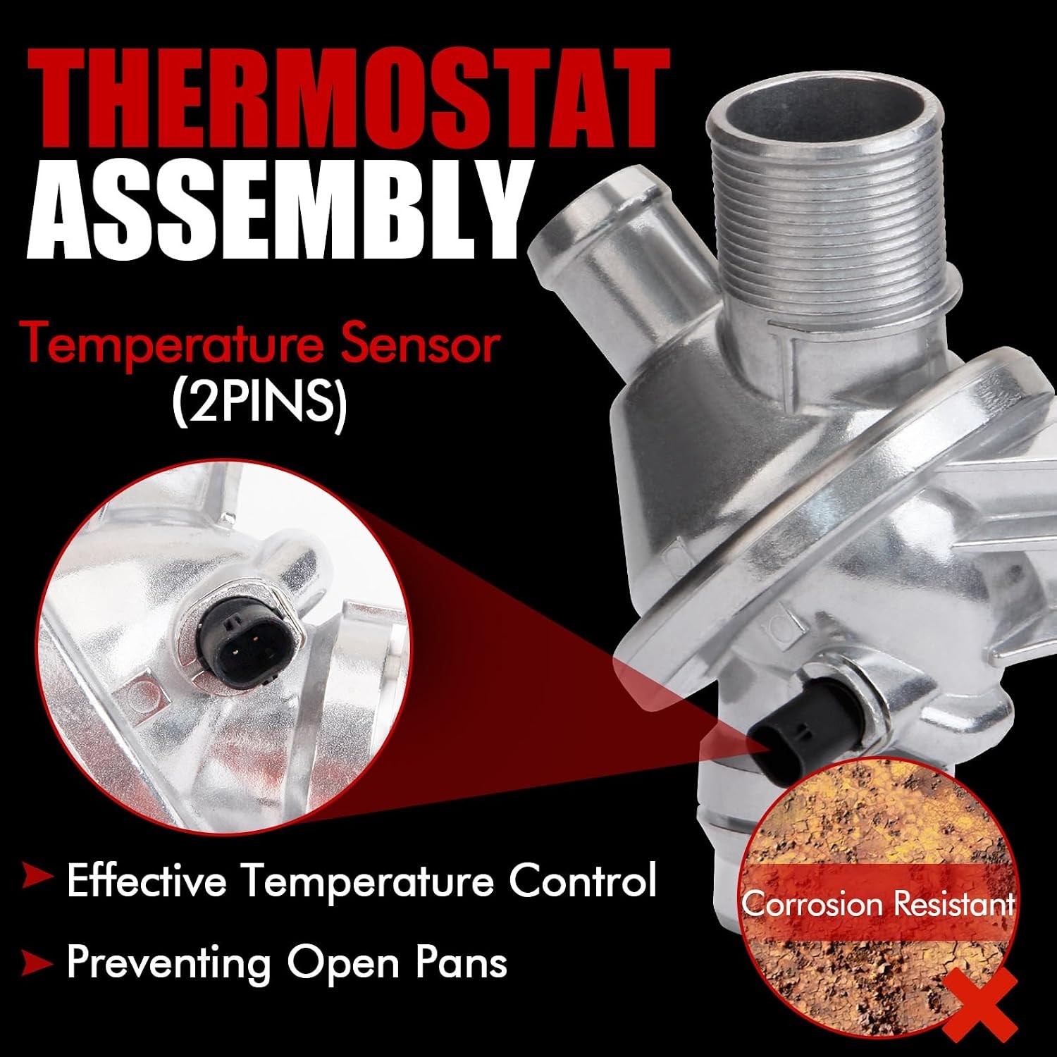 Upgraded Aluminum Coolant Thermostat Assembly Compatible with 2012-2016 BMW