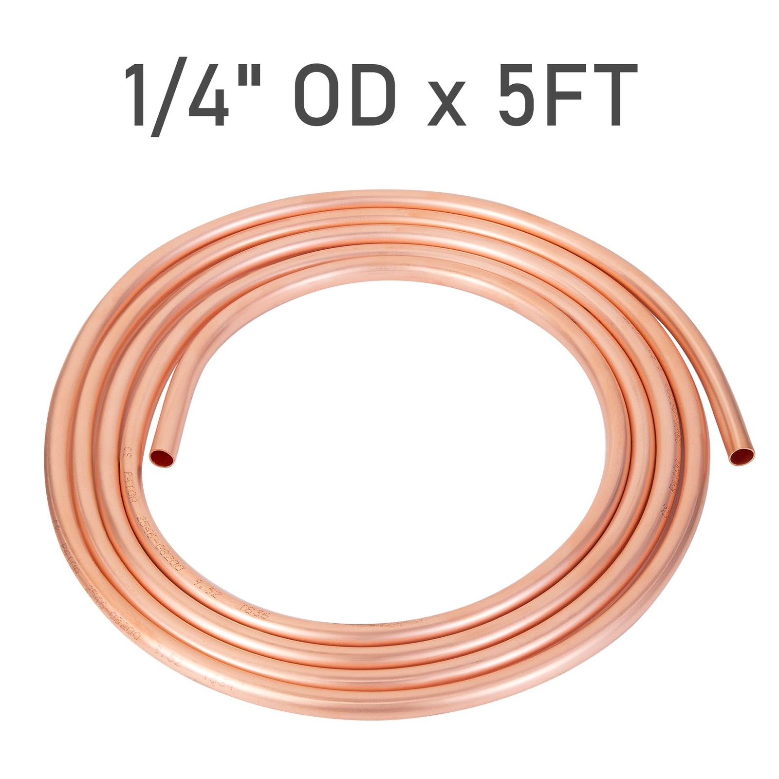 Copper Tubing 1/4″ OD x 0.19″ ID x 5 Ft – 99.9% C12200 Pure OD,