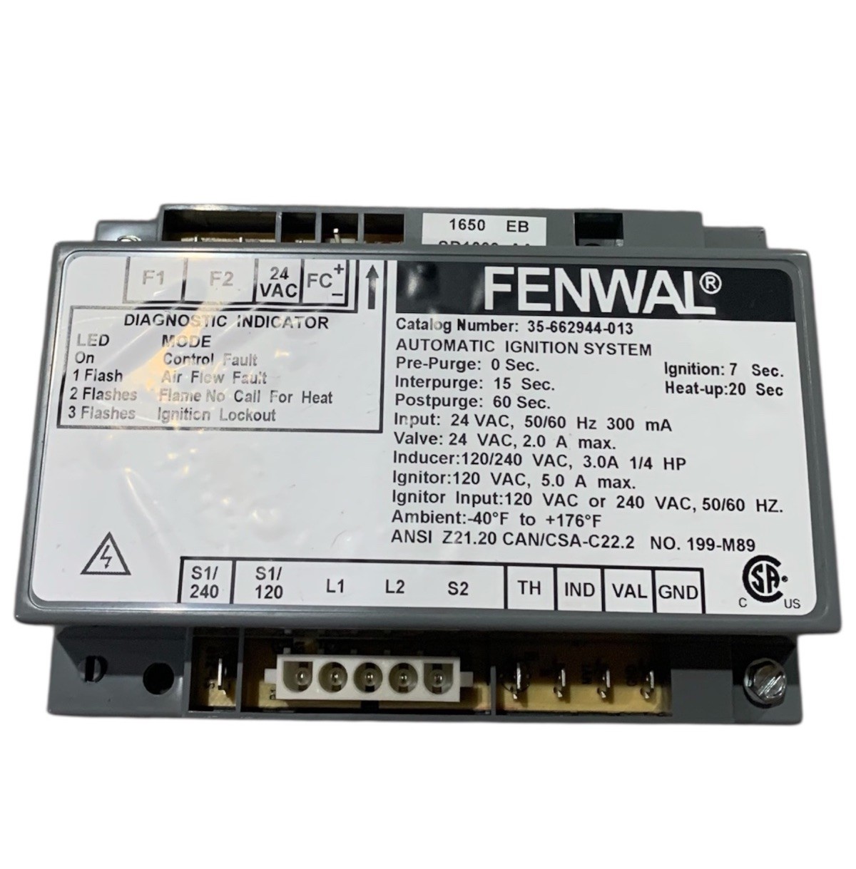 FENWAL 35-662944-013 Automatic Ignition Control Module