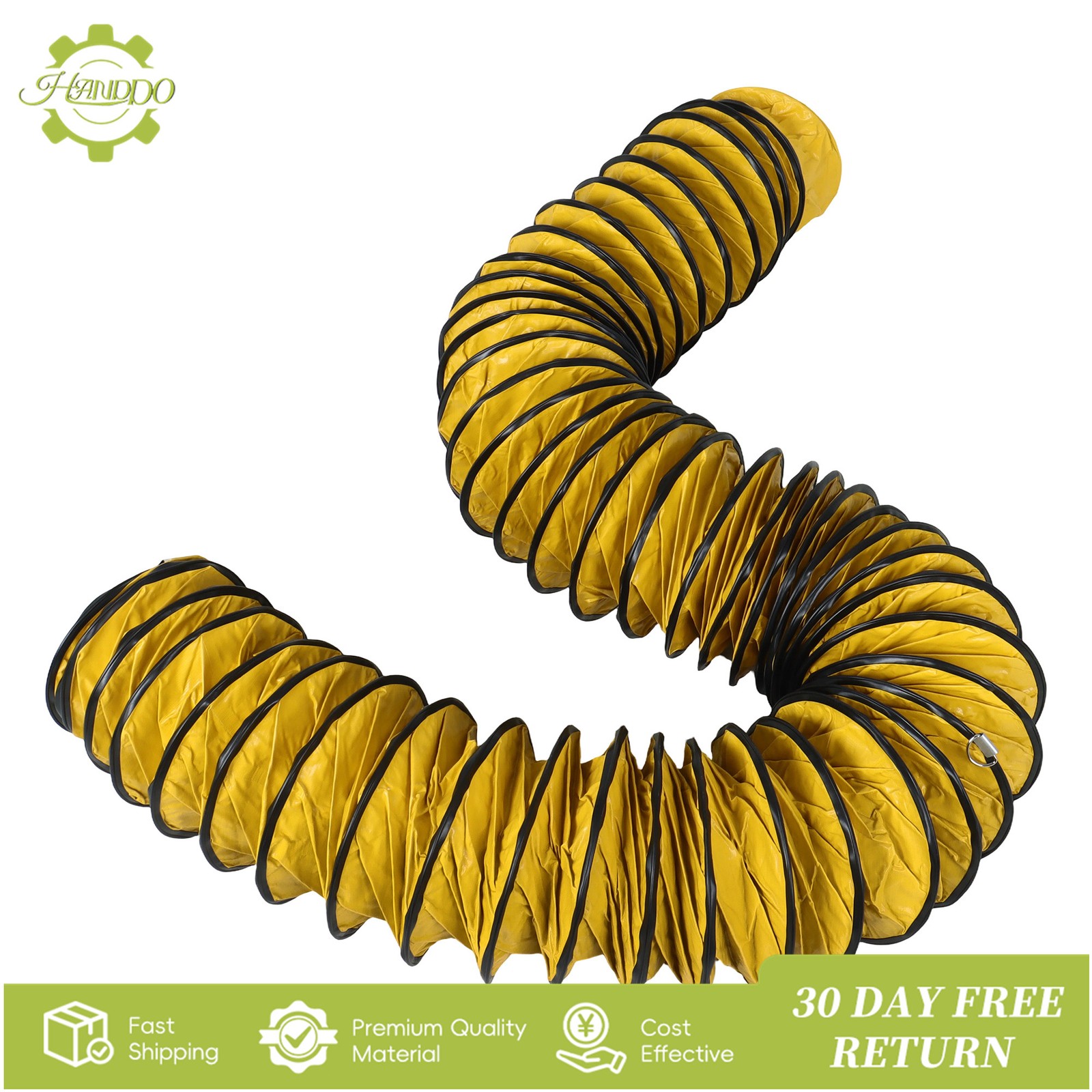 8″×25ft PVC Flexible Duct Hose, HVAC Duct Hosing Flame Retardant for Ventilator