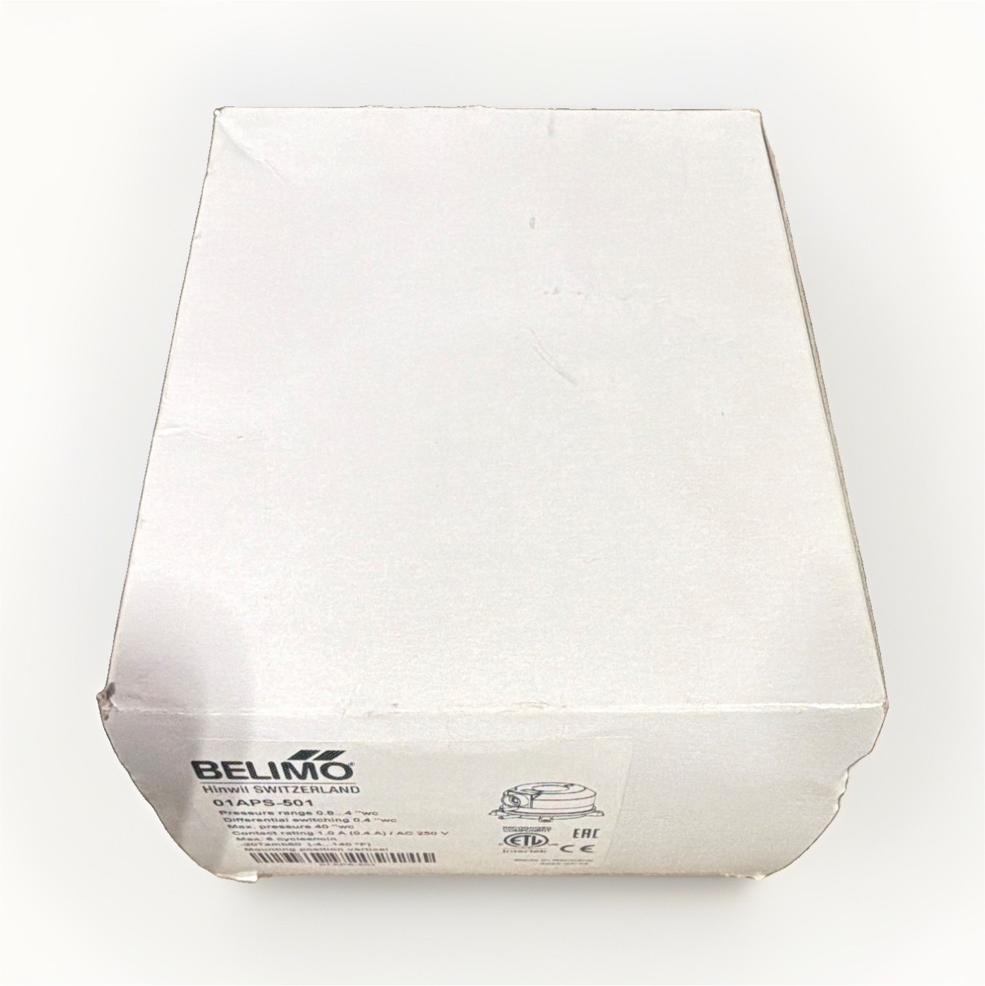 Belimo 01APS-501 Pressure Switch 0.8-4 in. w.c., Max 40 in. w.c., 250V #87/1