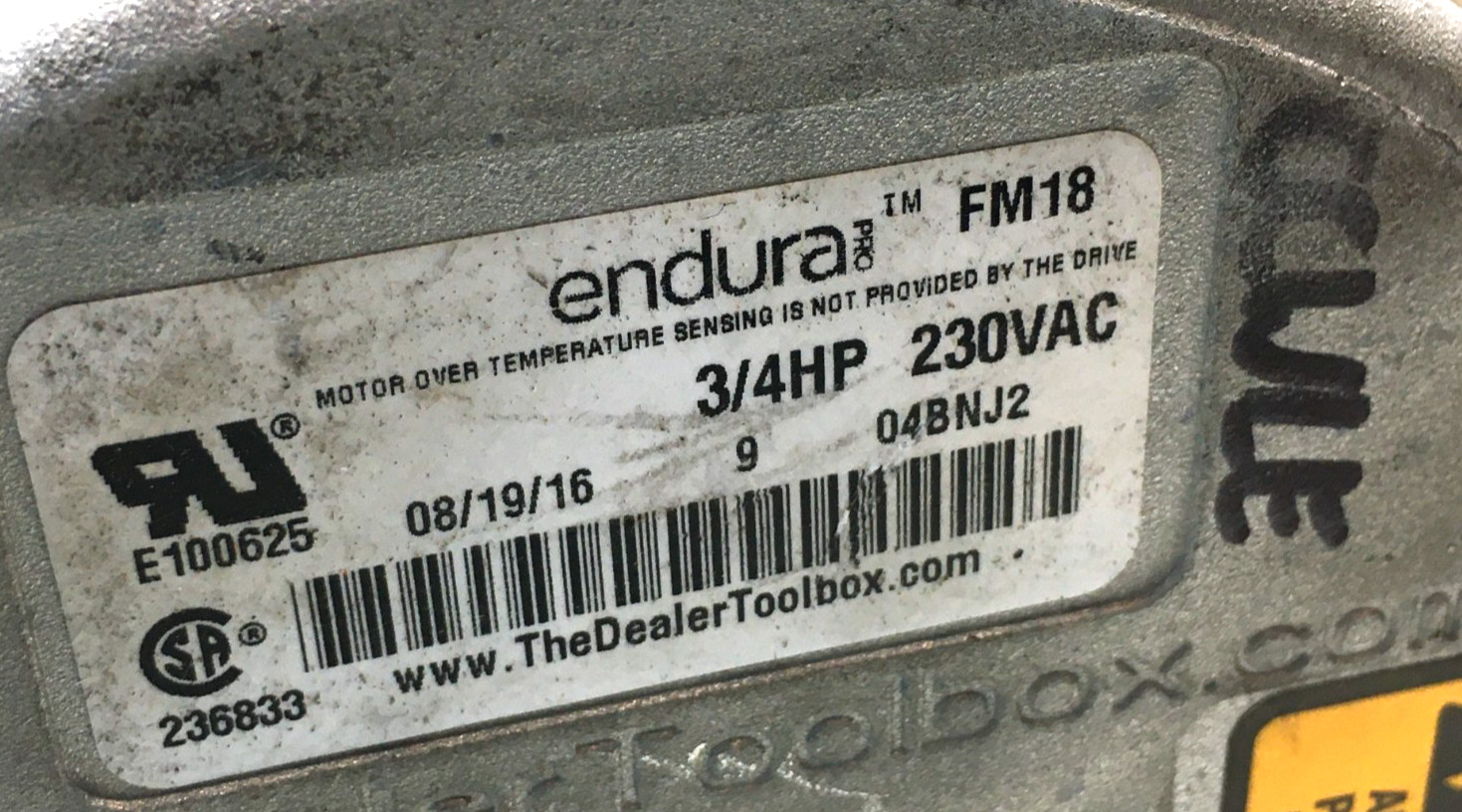 Genteq Endura FM18 5SME39NXL179 Blower Motor HD46AR251 230V CCWLE used #MB664