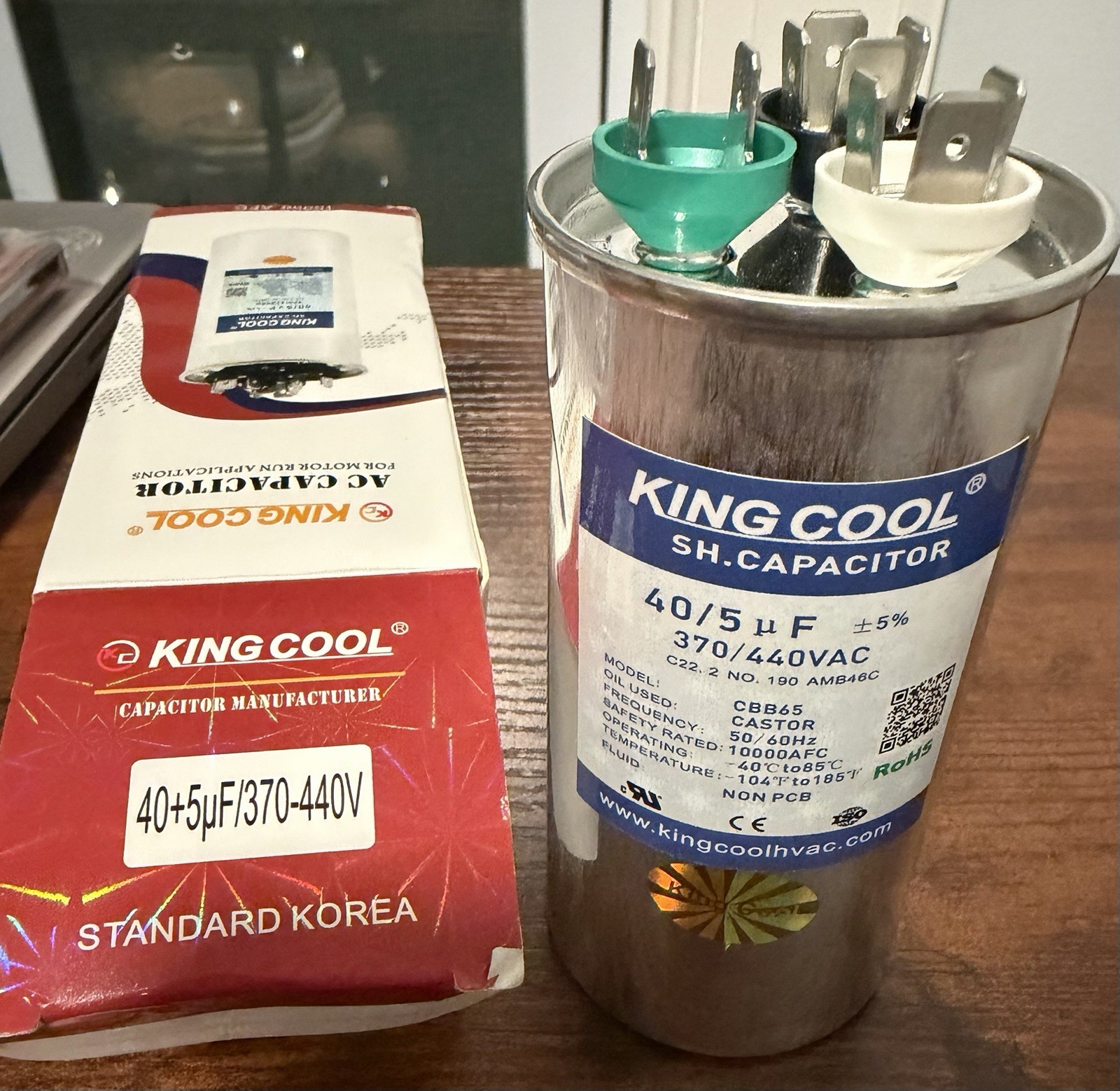 2 Pack King Cool Dual Run HVAC Capacitor 40+5uF/370-440V – 40/5 MFD uF +-5% New
