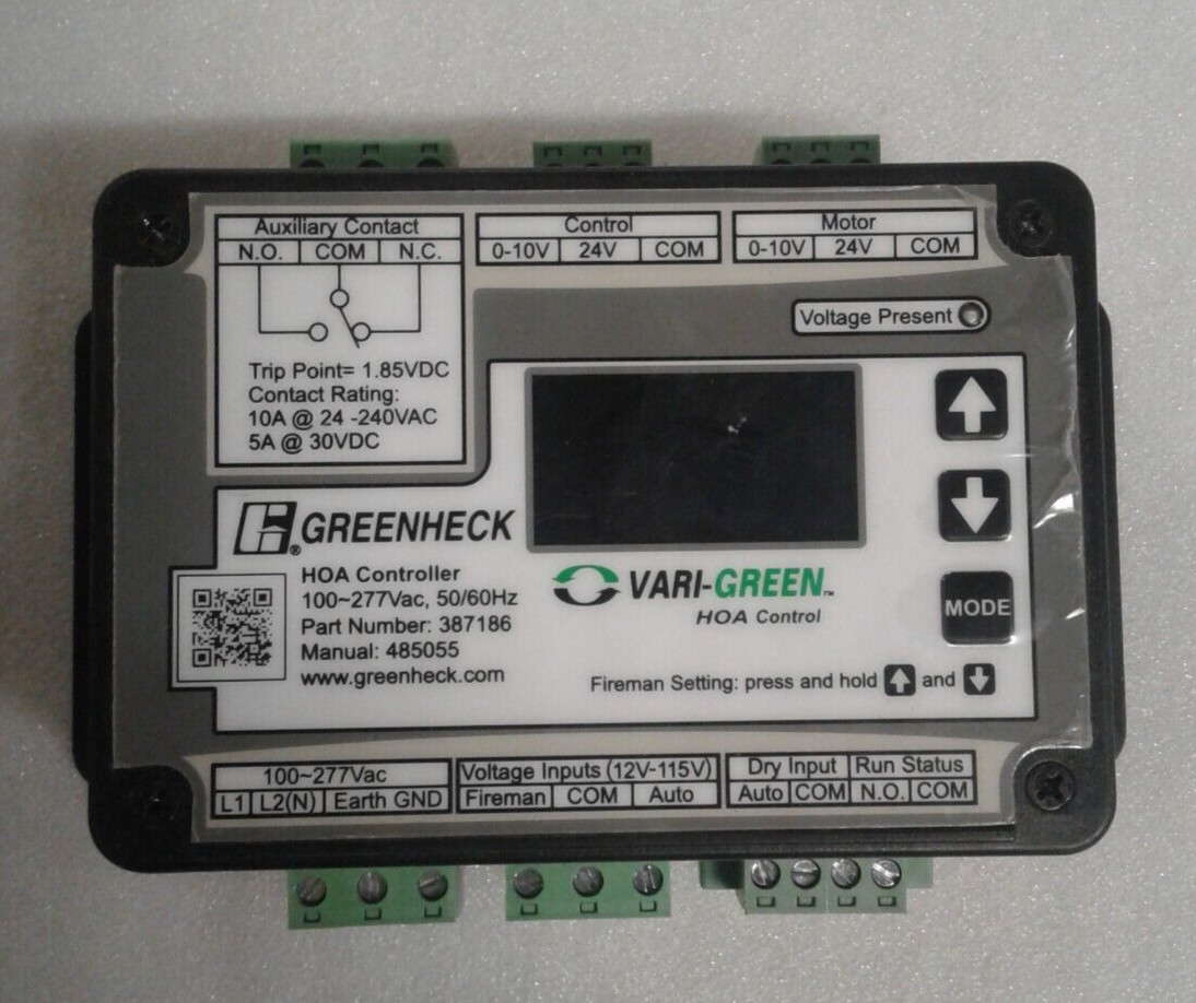 Greenheck 387186 Vari-Green HOA Control 100-277VAC 50/60 Hz