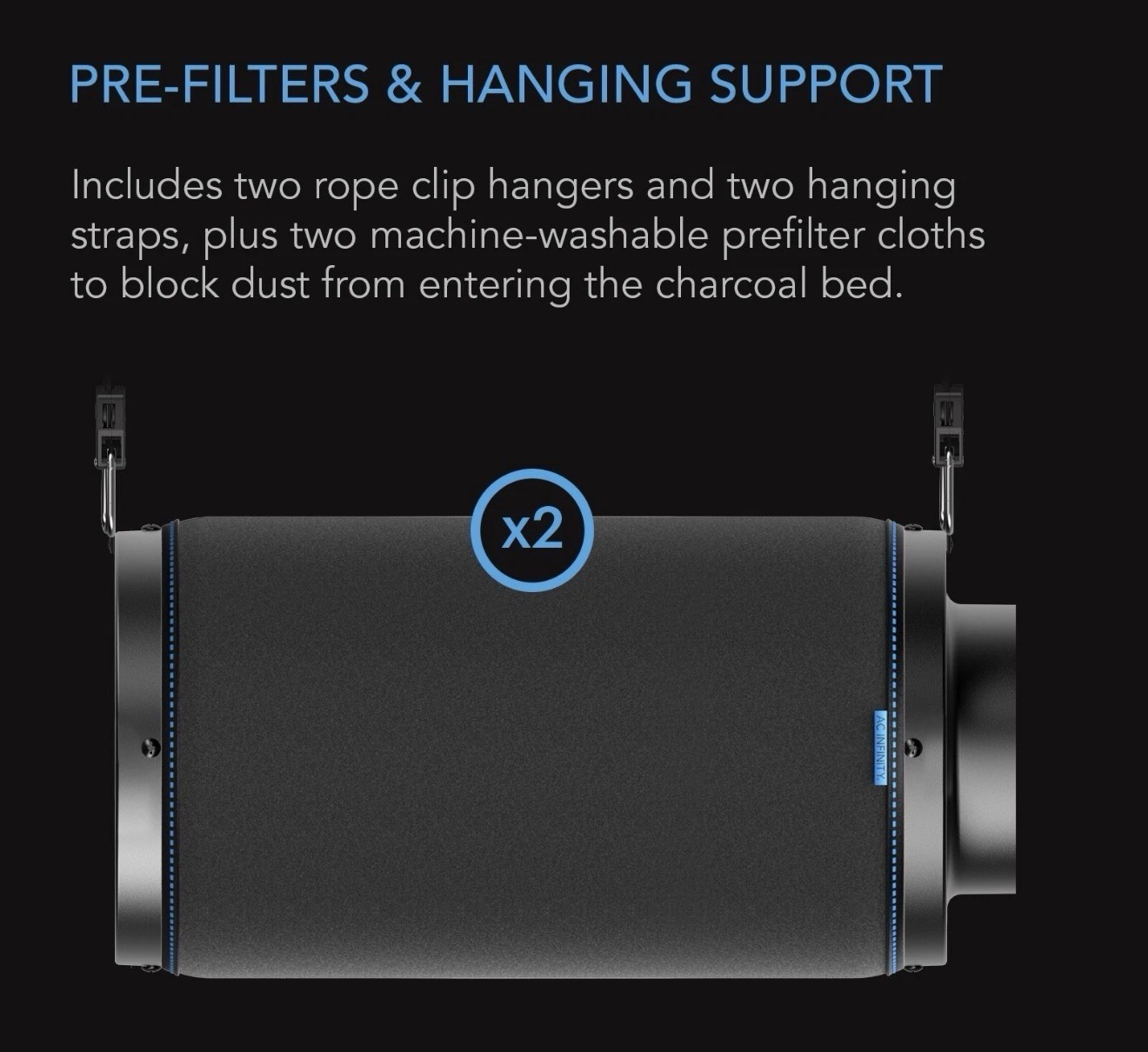 Air Carbon Filter 6″, Australian Charcoal, Odor Control, Hydroponics, Grow Rooms