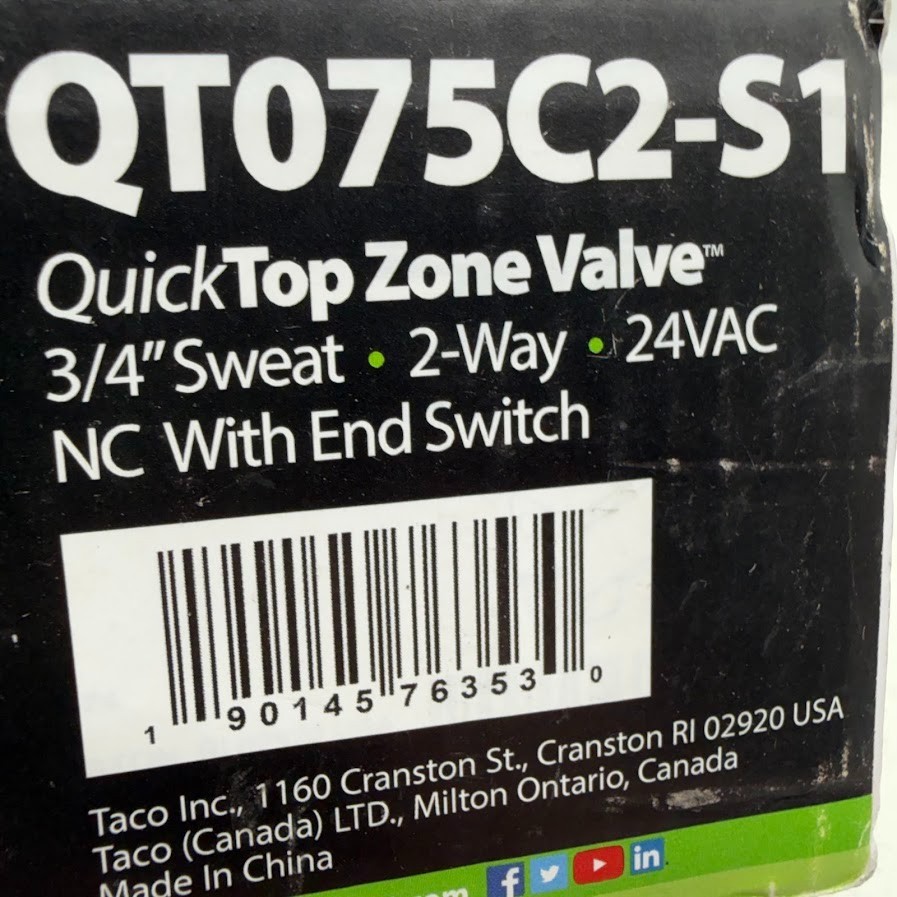 Taco 3/4 in. QuickTop Zone Valve TACO QT075C2-1