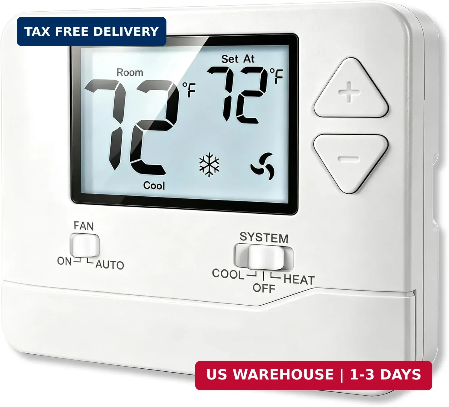 Heagstat 1H/1C Non-Programmable Thermostat for Home Single-Stage System | Separa