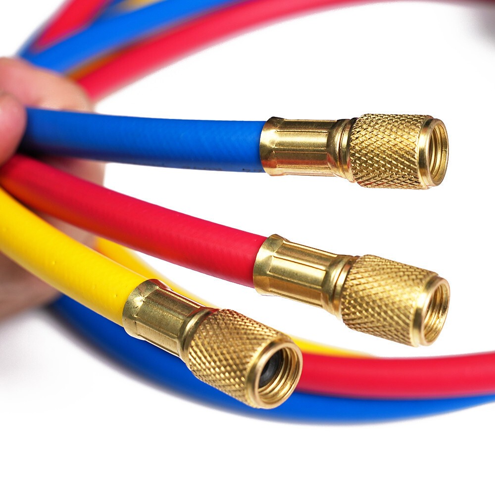 1/4″ SAE 60″ AC Charging Hoses Tube Refrigeration R134a Air Conditioning 2500PSI
