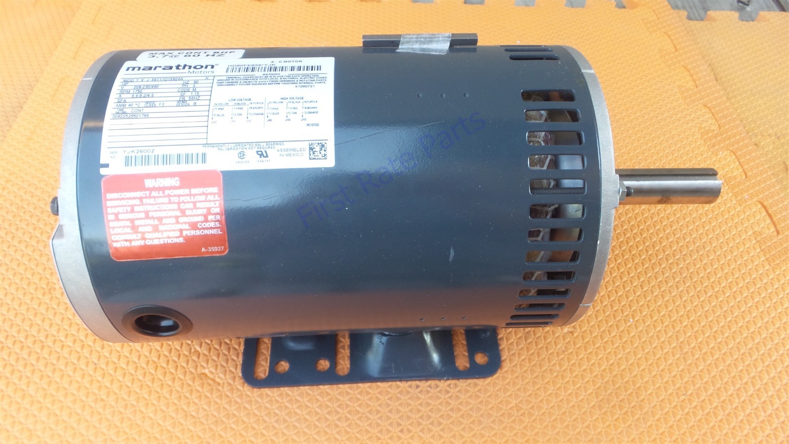 Carrier HD60FE656 Blower Motor 56T17D15624A Marathon Motors 3.7HP 230V 460V NEW