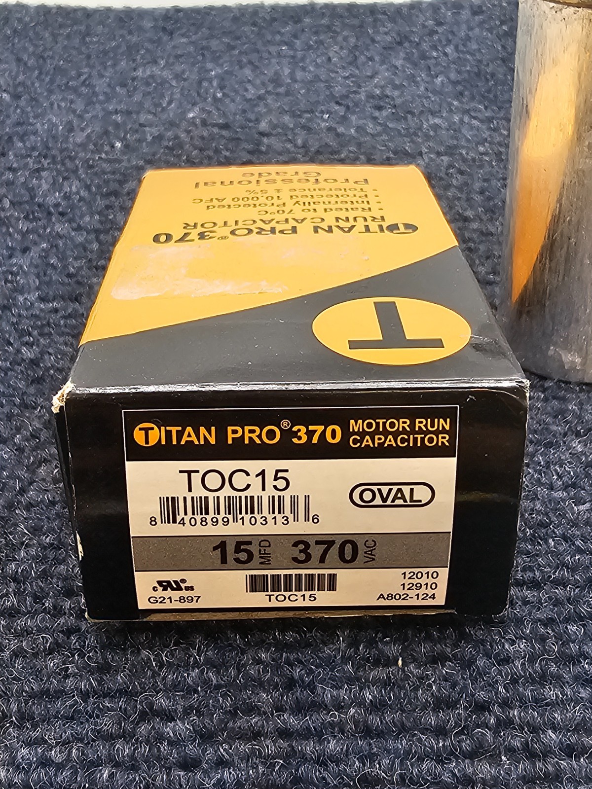 (QTY 4) Titan Pro TOC15 Motor Run Capacitor 370V 60/50 Hz 15 MFD