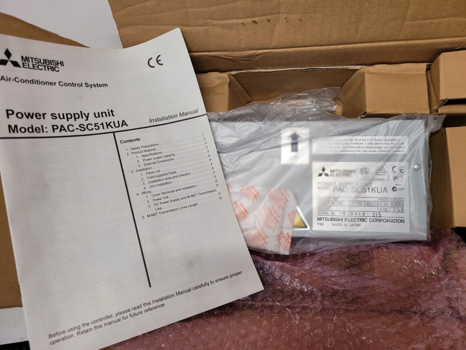 Mitsubishi PAC-SC51KUA AC Control system Power Supply Unit HVAC PAC-SC51KUA-J