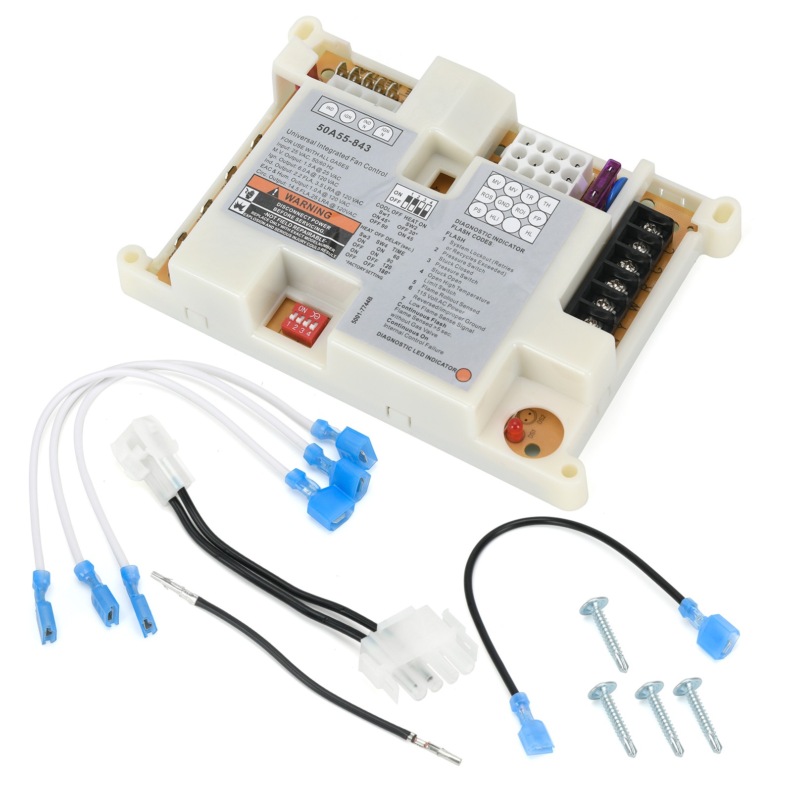 Universal Integrated Furnace Control Board 50A55-843 Ignition Control Module