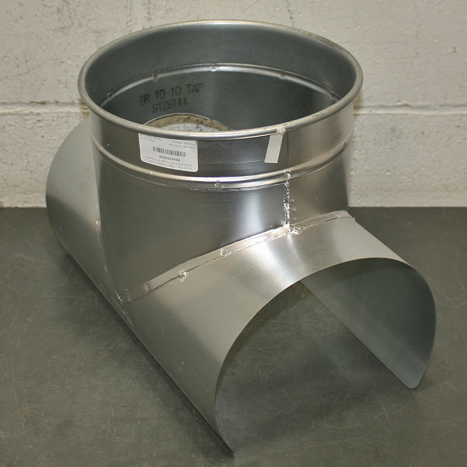 Nordfab Tap-In Branch 8040302808, 10″ x 10″ Duct, 90°, Galvanized Steel, QF