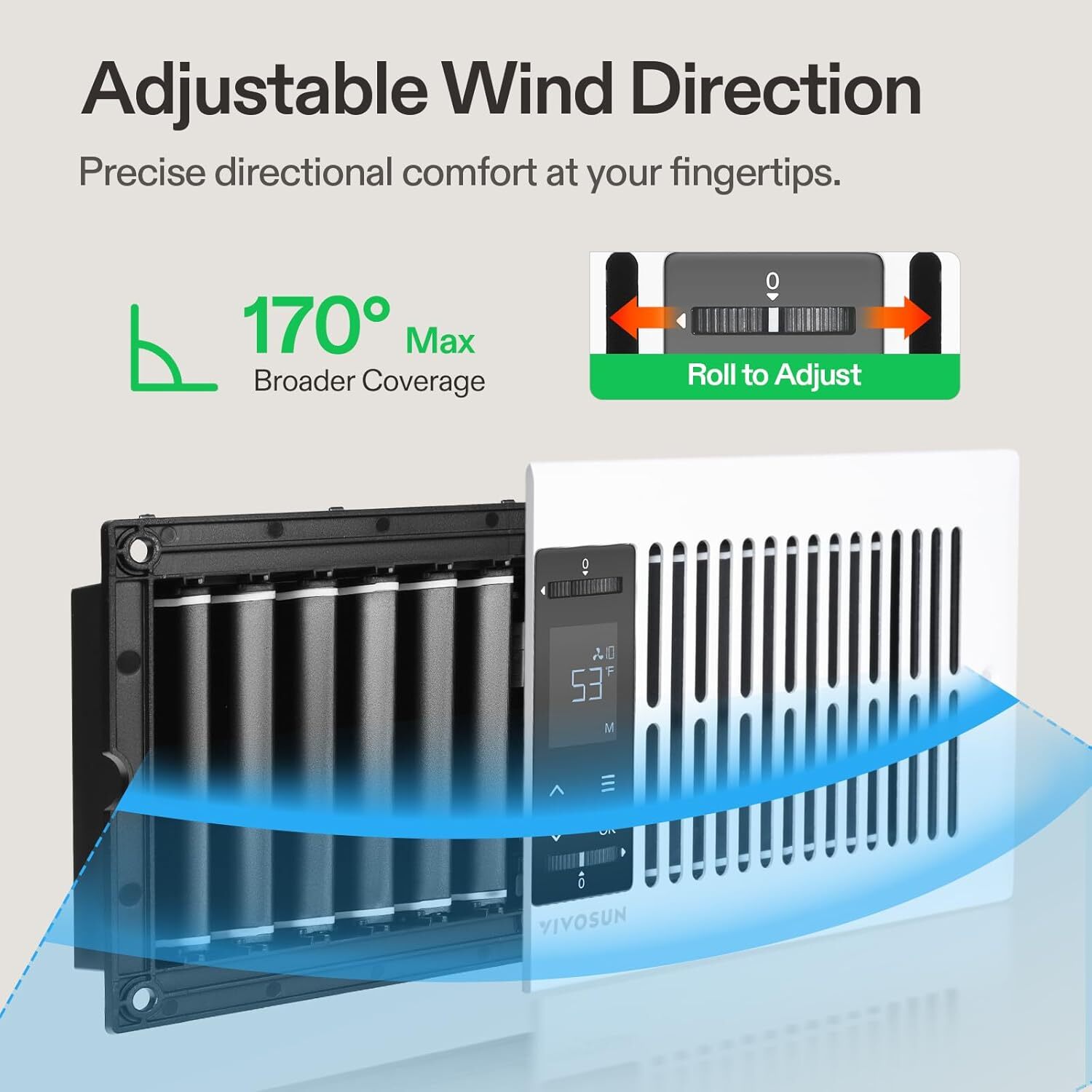VIVOSUN 2PCS 4″x12″ Smart Quiet Register Fan Air Conditioner Cooling Air Booster