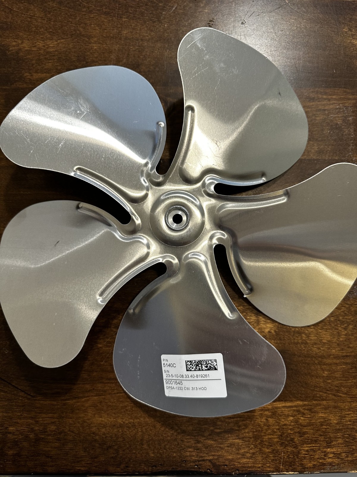 FAN BLADE 12″ 23° 5 wing CW 5/16″B – 9001645 (Heat Craft)