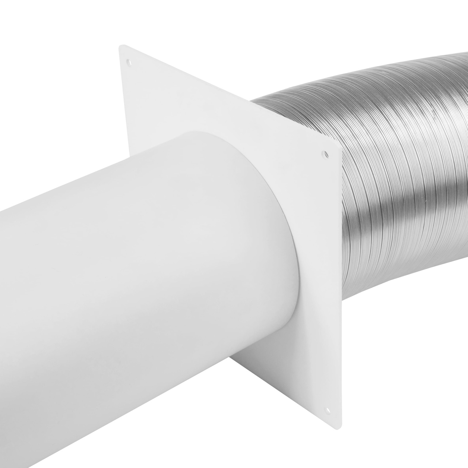 Repa Market 4 Inch Duct Connector Flange – Plastic Round Male 4 Inch, White
