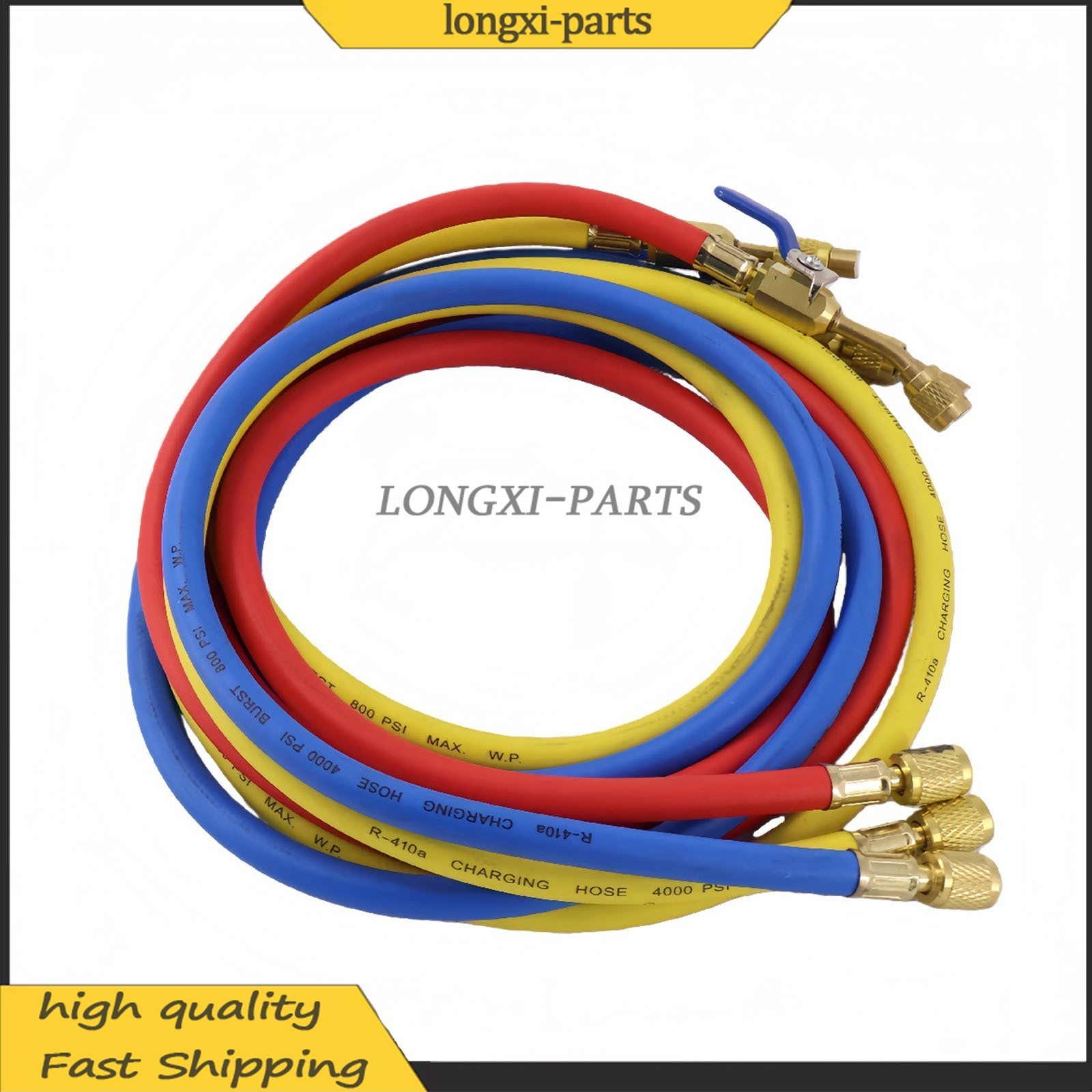 Fits R-410A Refrige 3Pack 29986 Plus II 1/4″ Hose with Compact Ball Valve 72″ US