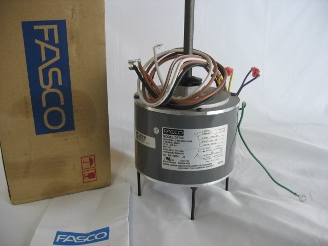 FASCO D7748 CONDENSER FAN MOTOR, 208-230V AC, 1-PHASE, 1/3HP, 49VT94 -NEW-