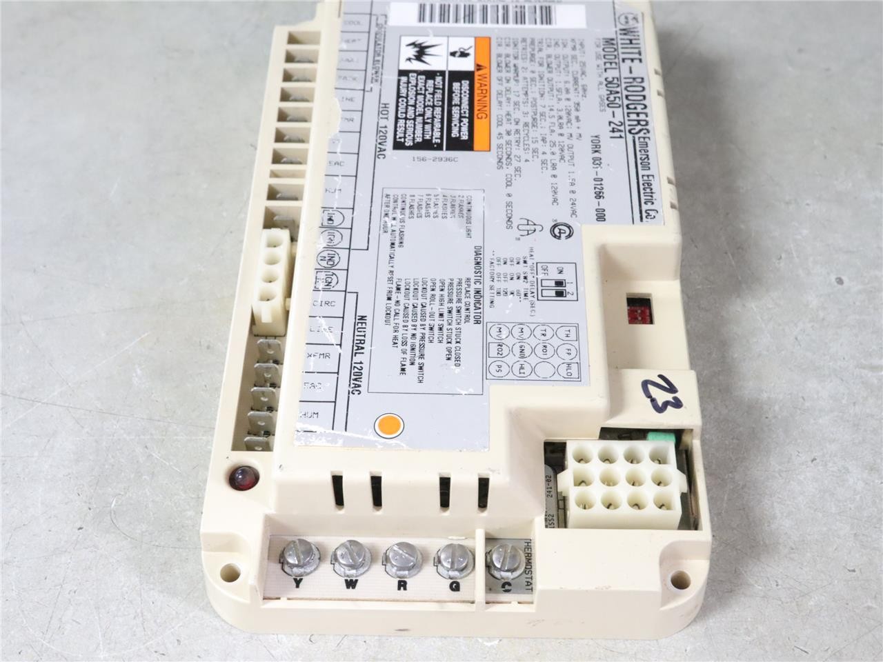 White Rodgers 50A50-241 Furnace Control Circuit Board YORK 031-01266-000 #23