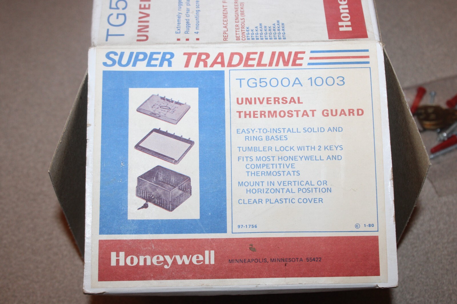NEW HONEYWELL TG500A 1003 UNIVERSAL THERMOSTAT GUARD CLEAR