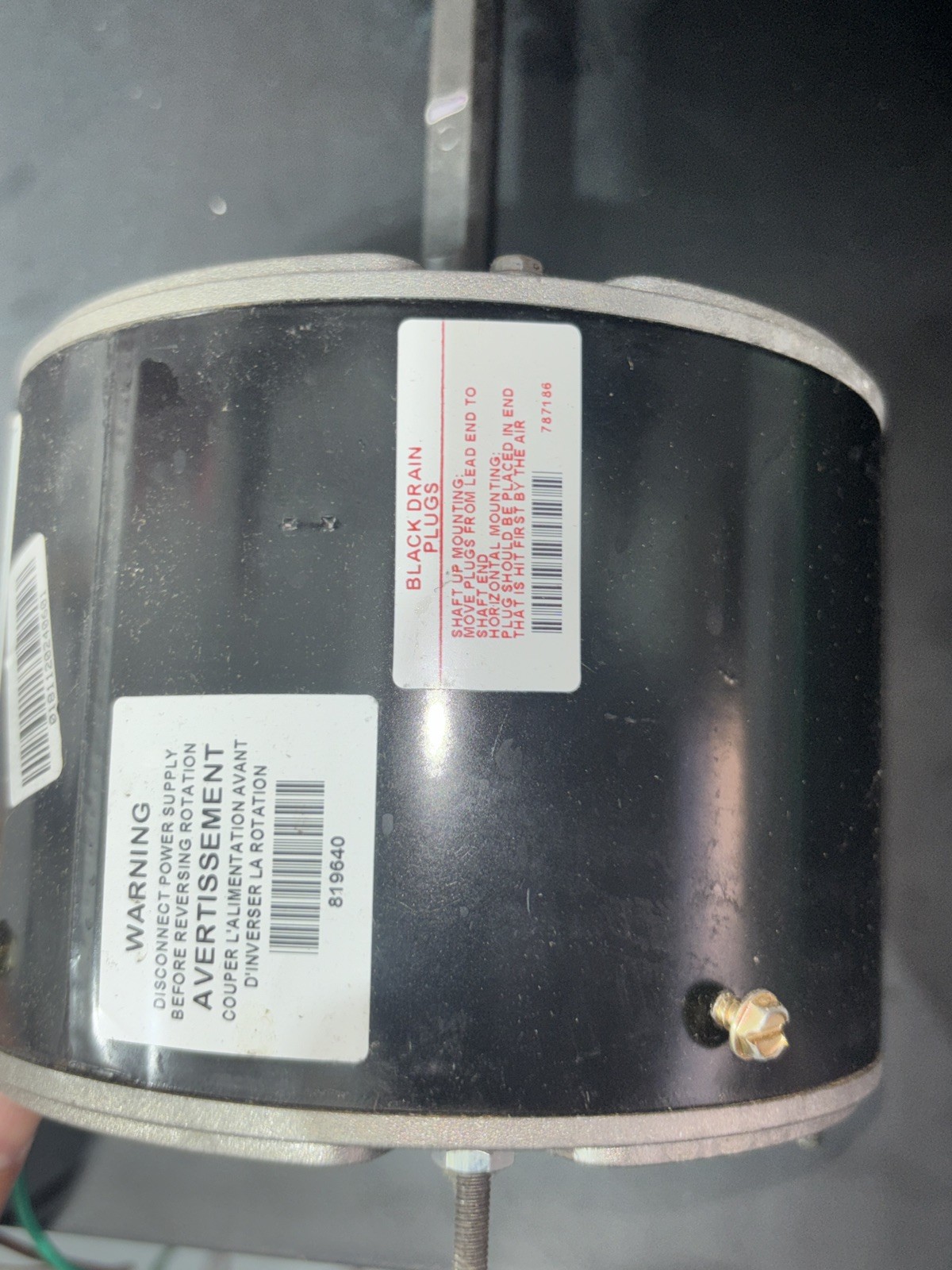 CONDENSER FAN MOTOR 1075RPM 1/4 HP – TRADEPRO – USED – FEDEX – TESTED – READ