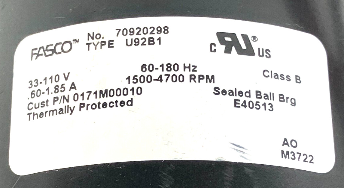 Goodman 0171M00010 Draft Inducer Motor Assembly Fasco 70920298 33-110V used #L35