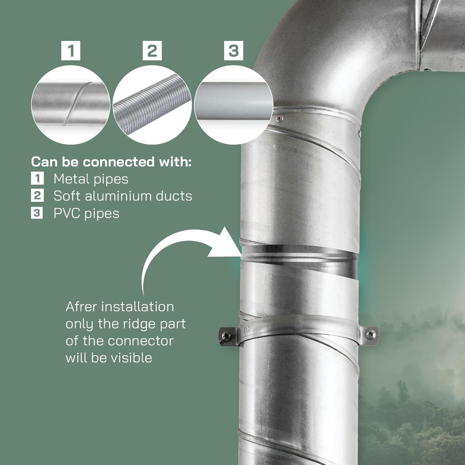 Versatile 4-Inch Galvanized Steel Duct Connector – Perfect for Custom Systems