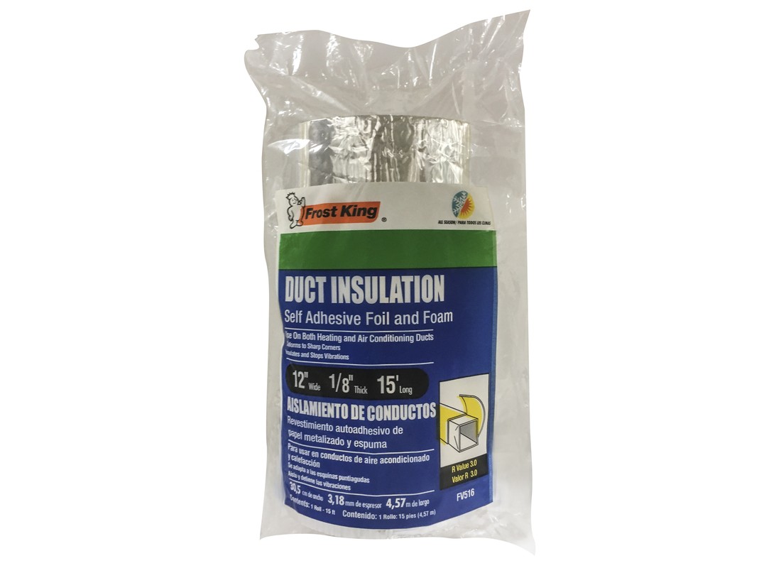 Frost King FV516 Duct Insulation 1″ X 15 ft. L Fiberglass/Foil Silver