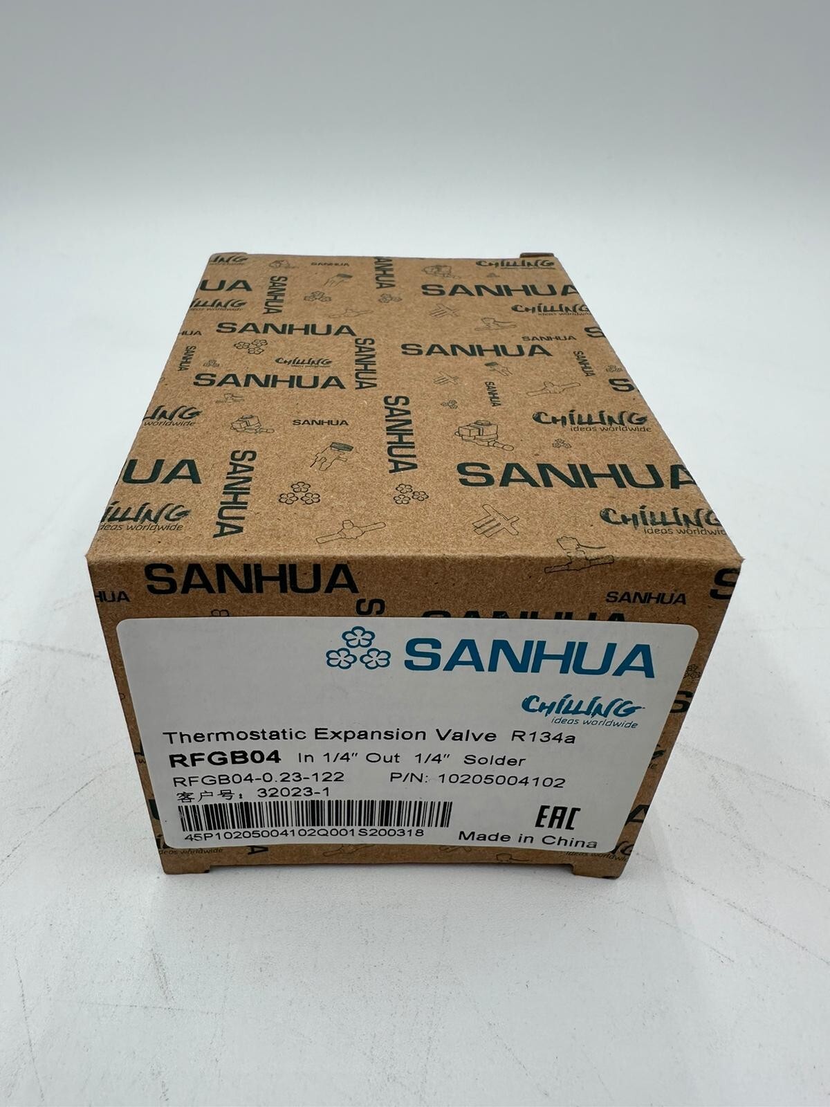 R134a Thermostatic Expansion Valve Sanhua In 1/4 Out 1/4 Solder 32023-1 RFG B04