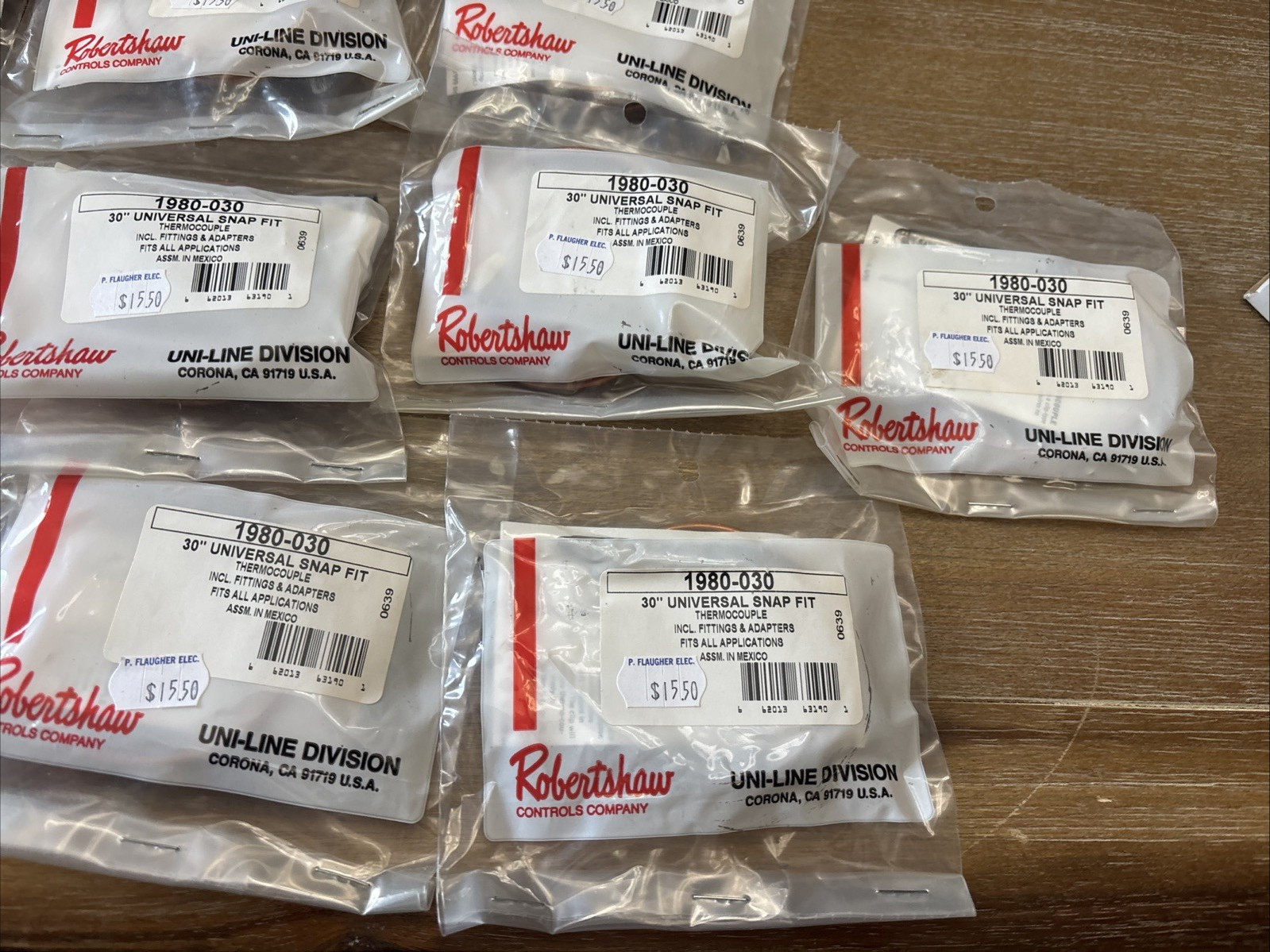 ROBERTSHAW 1980-030 Repl Thermocouple, Snap Fit, 30″ BOX OF 10