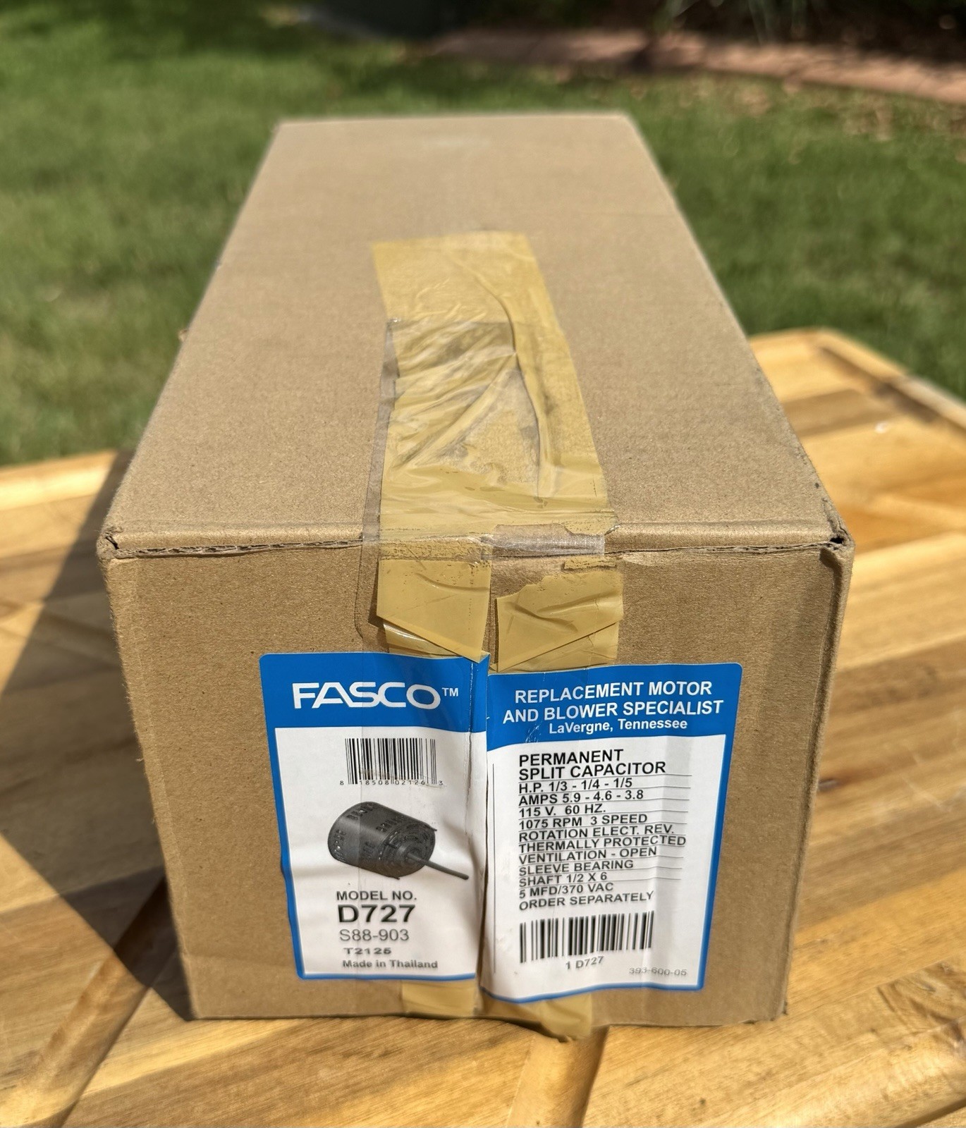 New Fasco D727 1/3 – 1/5 HP 3-Speed Blower Motor 115V 1075 RPM Mfg’d 2025