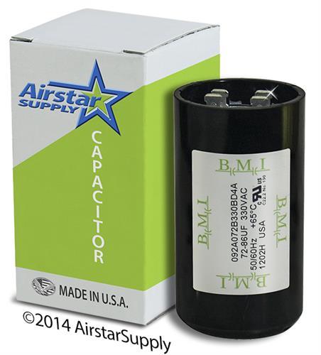 72 – 86 uF x 330 VAC BMI # 092A072B330BD4A Motor Start Capacitor USA