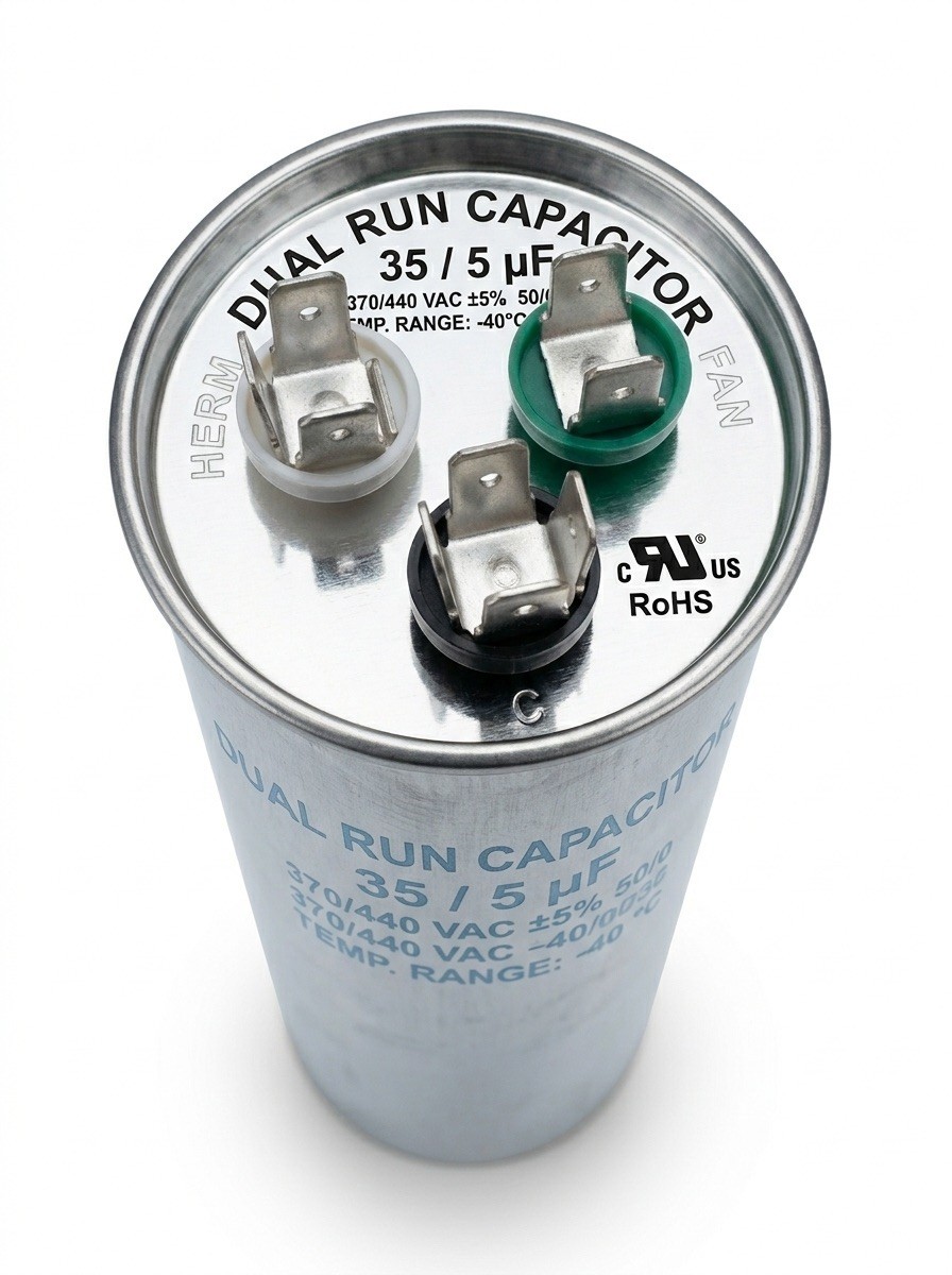 35/5 uF MFD 35+5 370-440V AC Dual Run Capacitor HVAC AC Motor Pro Grade