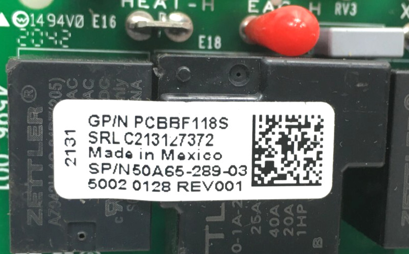 Goodman Amana Furnace Control Circuit Board PCBBF118S 50A65-289 used #P710A
