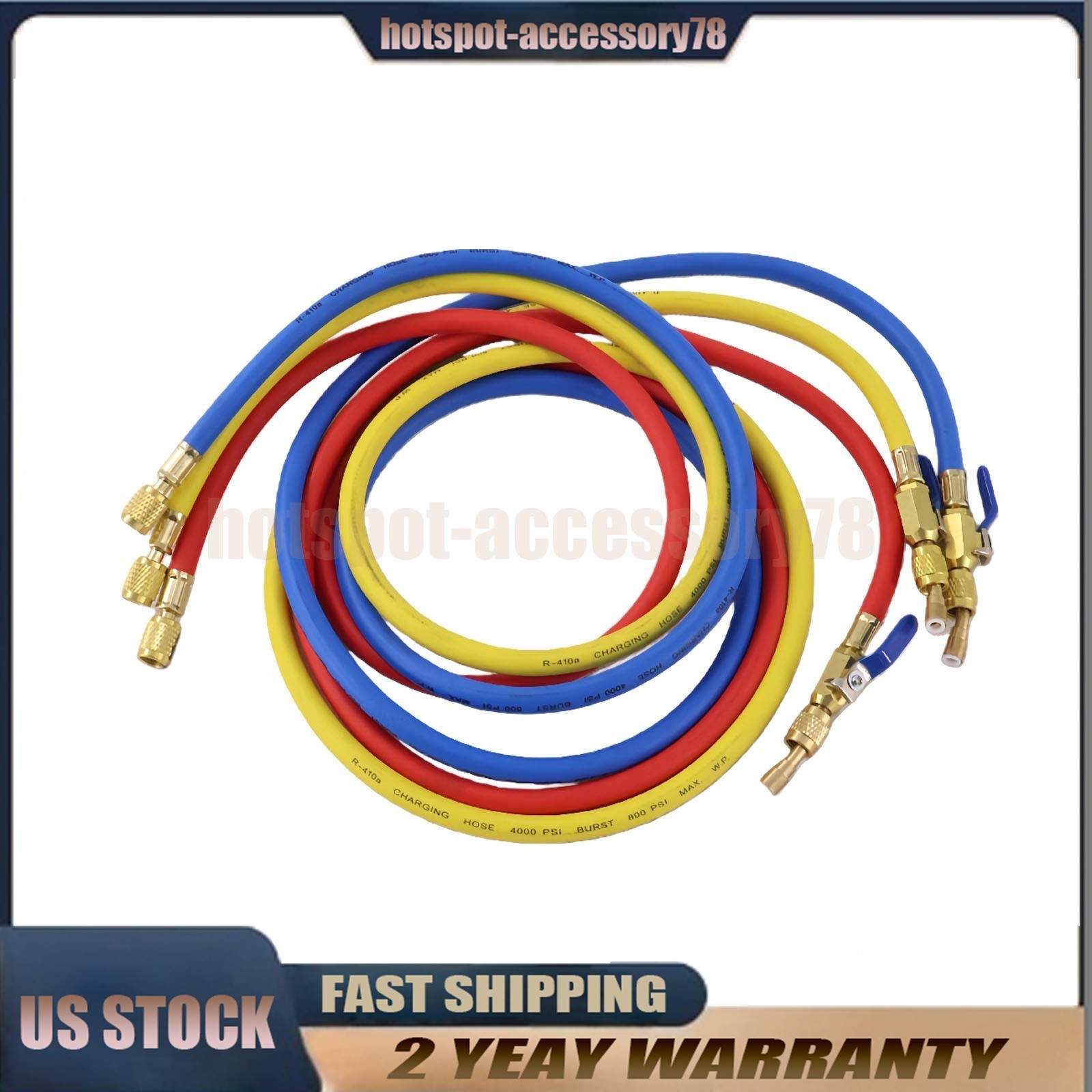 For 29986 Plus II 72″ HVAC Charging Hose Set 1/4″ (3-Pack) NEW
