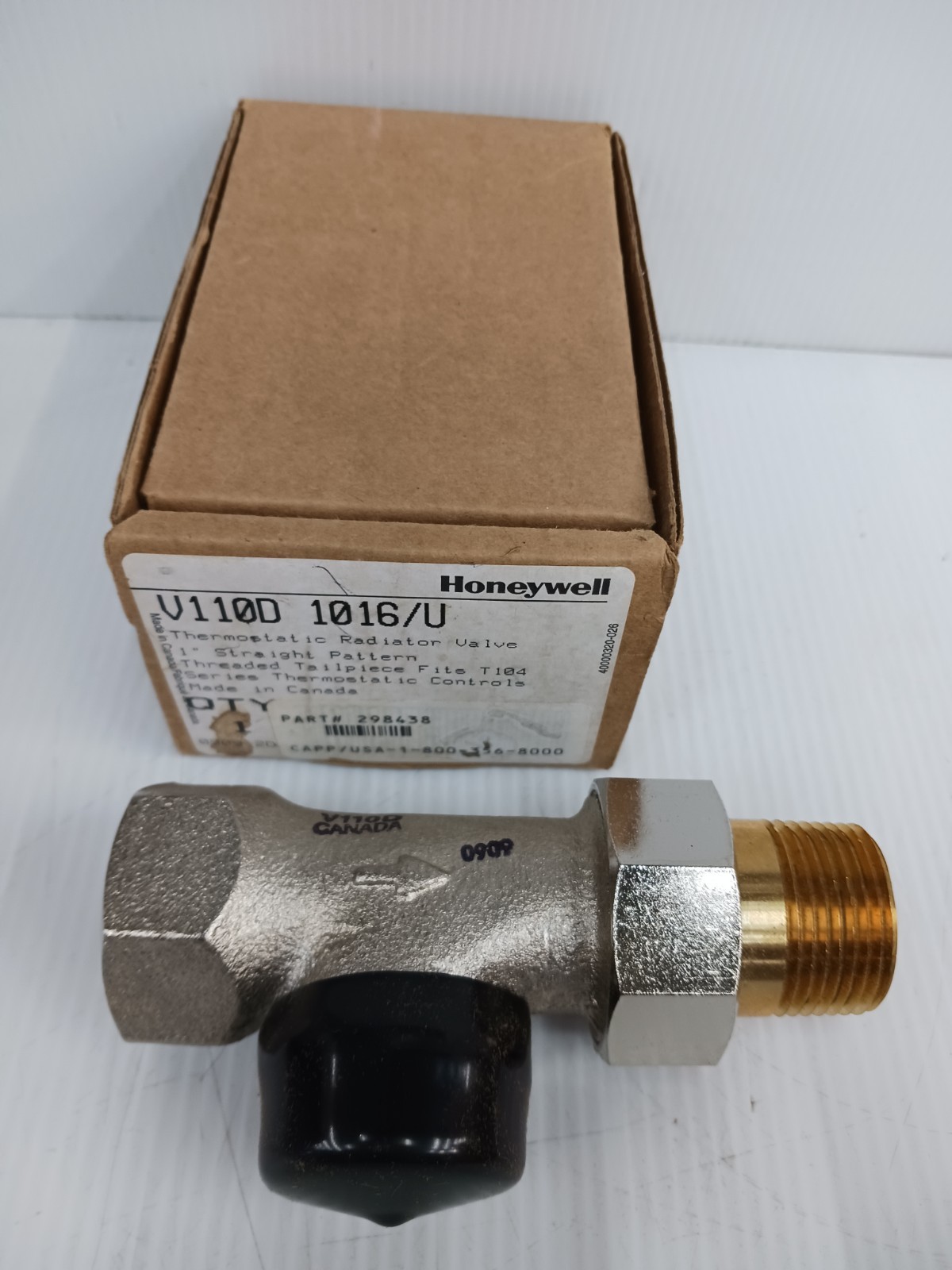 New Honeywell V110D1016 Thermostatic Radiator Valve 1″ Npt Straight for T104