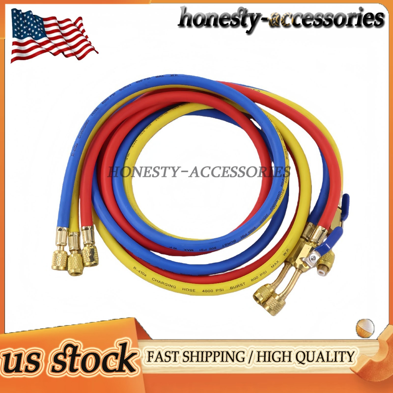 3X Plus II 1/4″ Hose with Compact Ball Valve End Refrigerant Charging Hose 29986