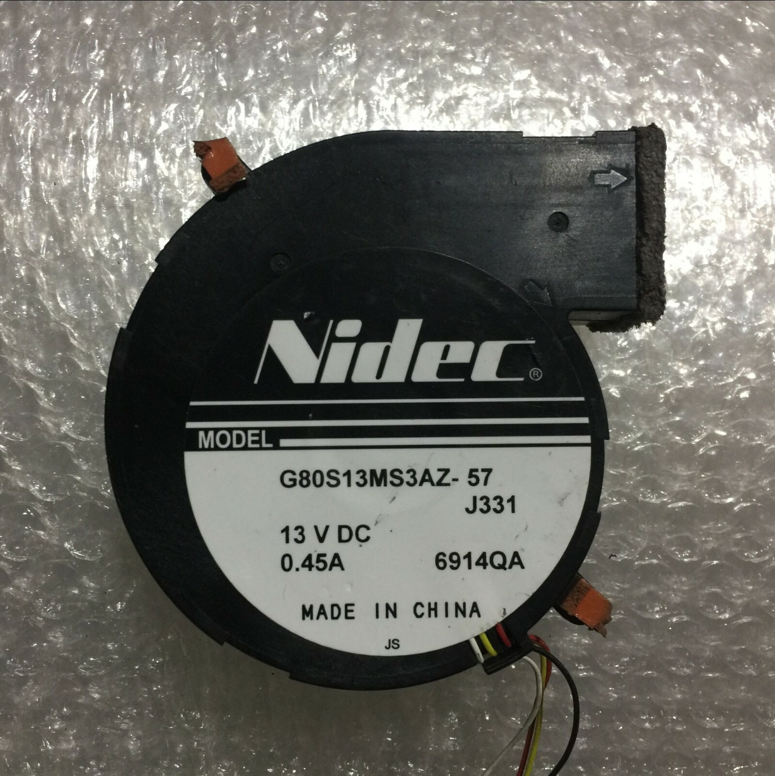 The new G80S13MS3AZ-57 suitable for 13V 0.45A four-line projector fan