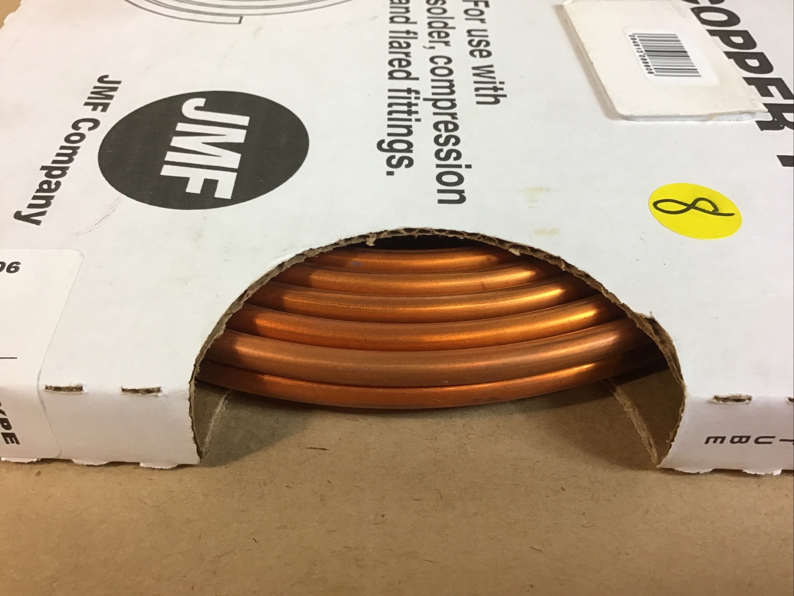Soft Copper Tube Refrigeration 1/4″ x 20’ JMF COMPANY – Copper Pipe. New Sealed