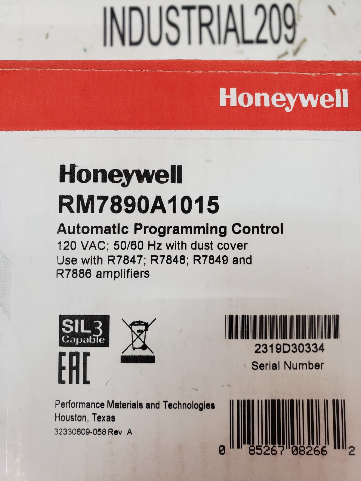 HONEYWELL AUTOMATIC PROGRAMMING CONTROL RM7890 A1015 NEW IN BOX