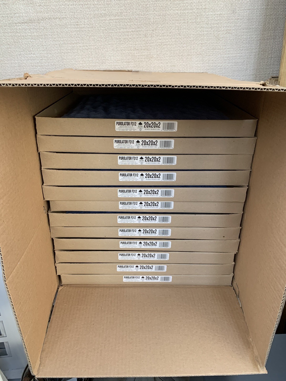 Purolator F312 Std2 Fiberglass Disposable Throwaway Panel Filter Lot of 12