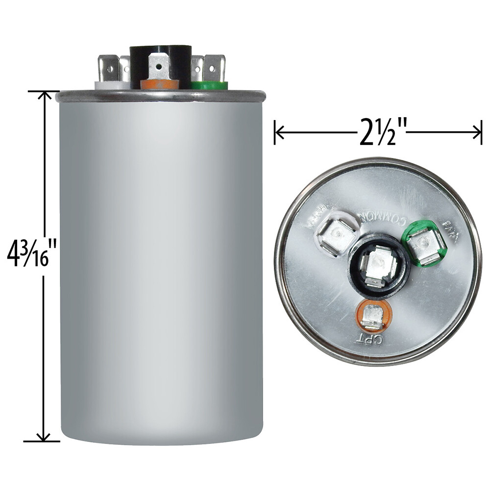 Amrad Replacement for Totaline P291-4574RS Dual Capacitor 440 Volt 45 + 7.5 MFD