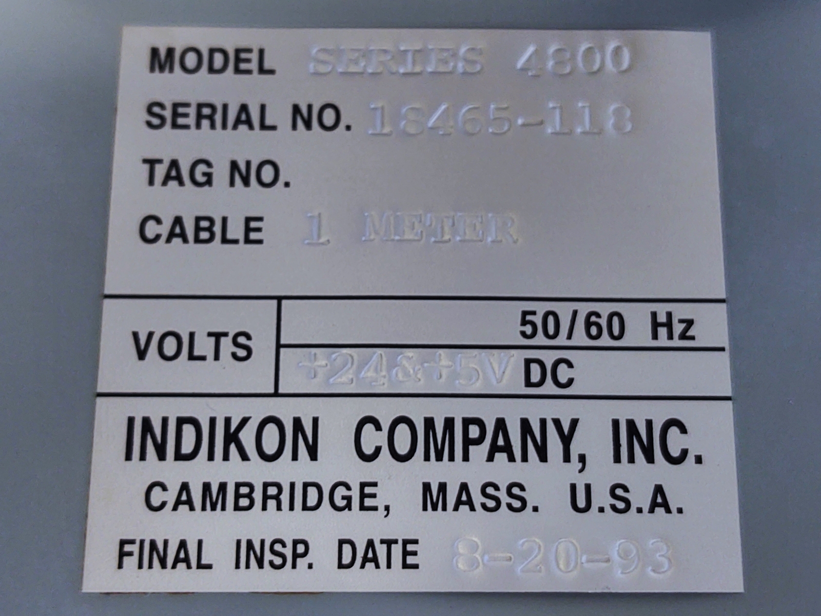 York XT-325 INDIKON Position/Temperature Sensor in NEMA 12 Enclosure (A604CH
