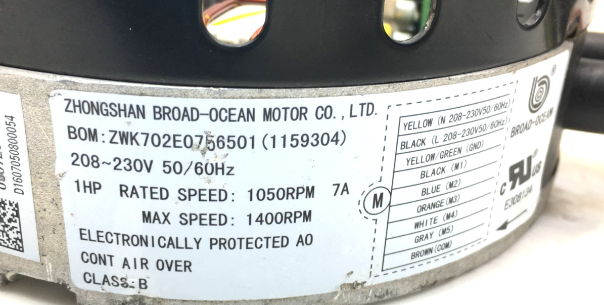 BROAD-OCEAN ZWK702E0756501 ECM Module ONLY S1-32436223474 230V 1HP used #Z792