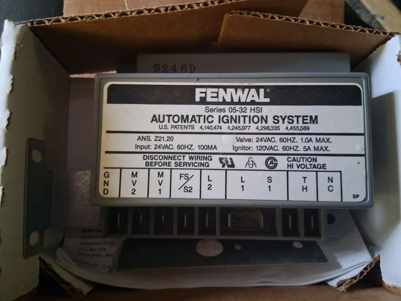 FENWAL Series 05-32 HSI D68304-1 Automatic Ignition System 24V 120V GREAT PRICE